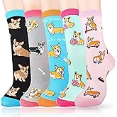 Belloxis 5-Pair Cute Funny Animal Socks for Women & Girls, Comfortable Cotton Crew Socks for Daily Wear, Great Gift Ideas