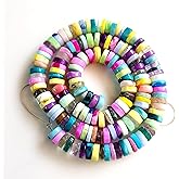 Rare Gemstone Multi Gemstone Smooth Heishe Beads Tire Shape Beads, 5-7MM, 15.5 Inch Strand, 258 Pieces, Round, Multicolor, Art Deco, Genuine Stone