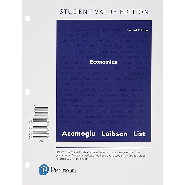 経済学 3E Acemoglu Laibson List グローバル版 Economics, 3rd Global Edition E-Learning with e-book