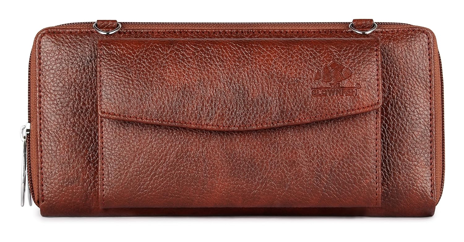 the clownfish women's clutch (tcflwlfl-abtn2,brown)
