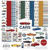 Carta Bella Cars Collection Kit Scrapbooking Kit with 12x12 Double Sided Papers and Element Sticker Sheet