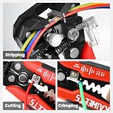 KAIWEETS 3 in 1 Wire Strippers Crimpers AWG 10-22 SK5 Cutter view 3