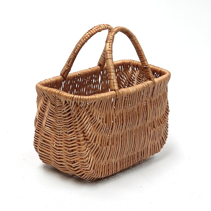 Small Wicker Shopping Basket/Two Handles Amazon.co.uk Kitchen & Home