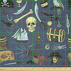 Ambesonne Pirates Fabric by The Yard, Various