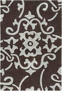 Amazon Com Surya Cosmopolitan Classic Hand Tufted 100 Polyester Dark Chocolate 5 X 8 Paisleys And Damasks Area Rug Furniture Decor