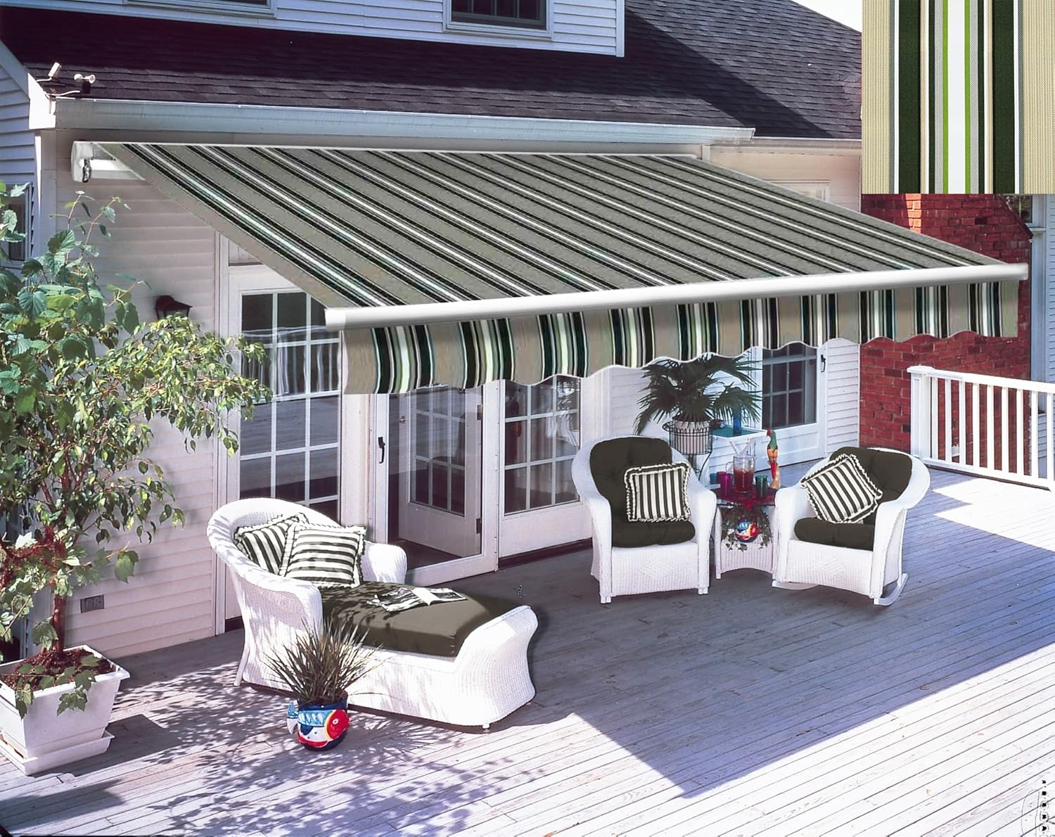 Greenbay 3 5 X 2 5m Manual Awning Garden Patio Canopy Sun Shade