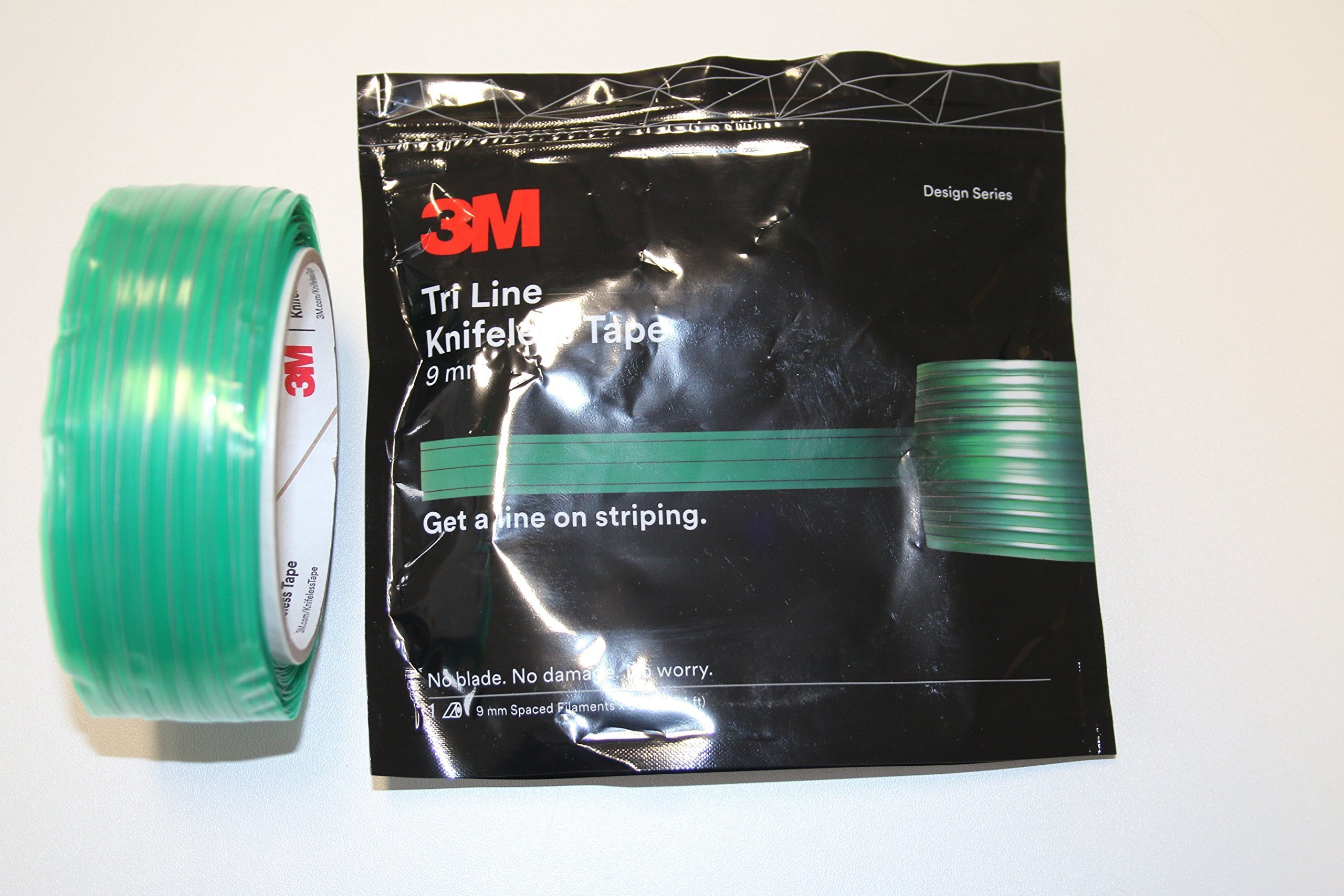3M Tri-Line Knifeless Tape - 9 mm - 50 m (164 ft) Unique, truole-lined tape ensures accurate, consistent stripe width from one end of the car to the other.