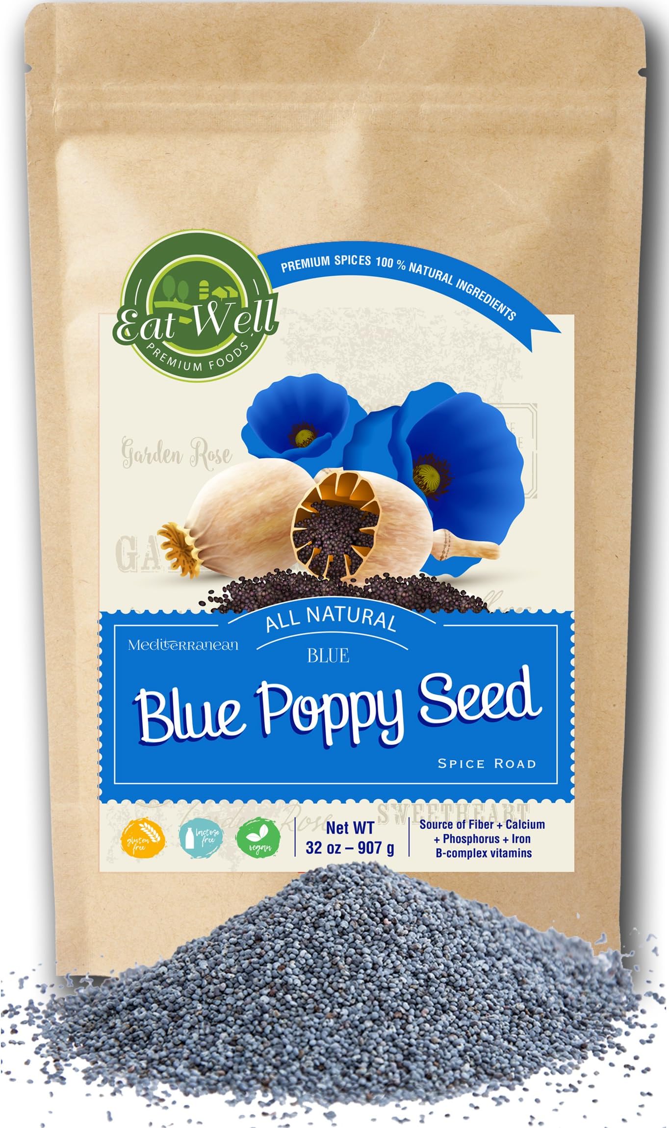 Whole Edible Poppy Seeds Raw Poppy Seeds For Baking 32oz (2 lbs