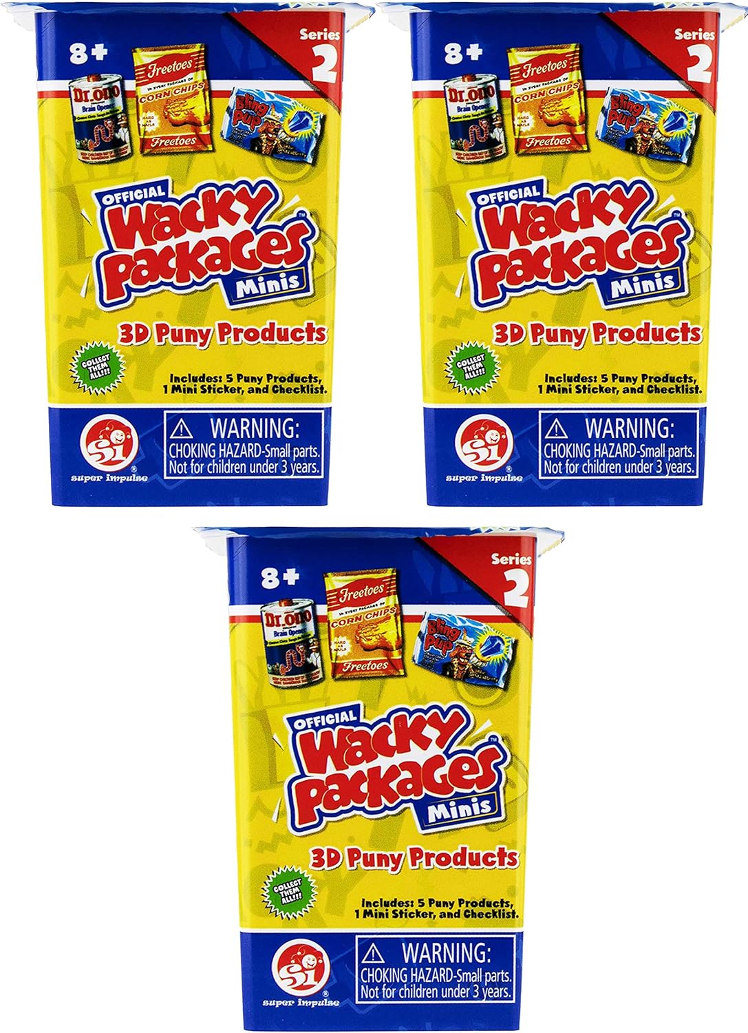 World’s Smallest Wacky Packages Minis Series 2 Blind Box (Bundle of 3)