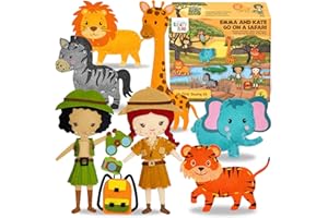 CRAFTILOO Safari Sewing Kit for Kids, Fun and Educational Fairytale Craft Set for Boys and Girls Age 7-12, Sew Your Own Felt Forest Animal Craft Kit for Beginners