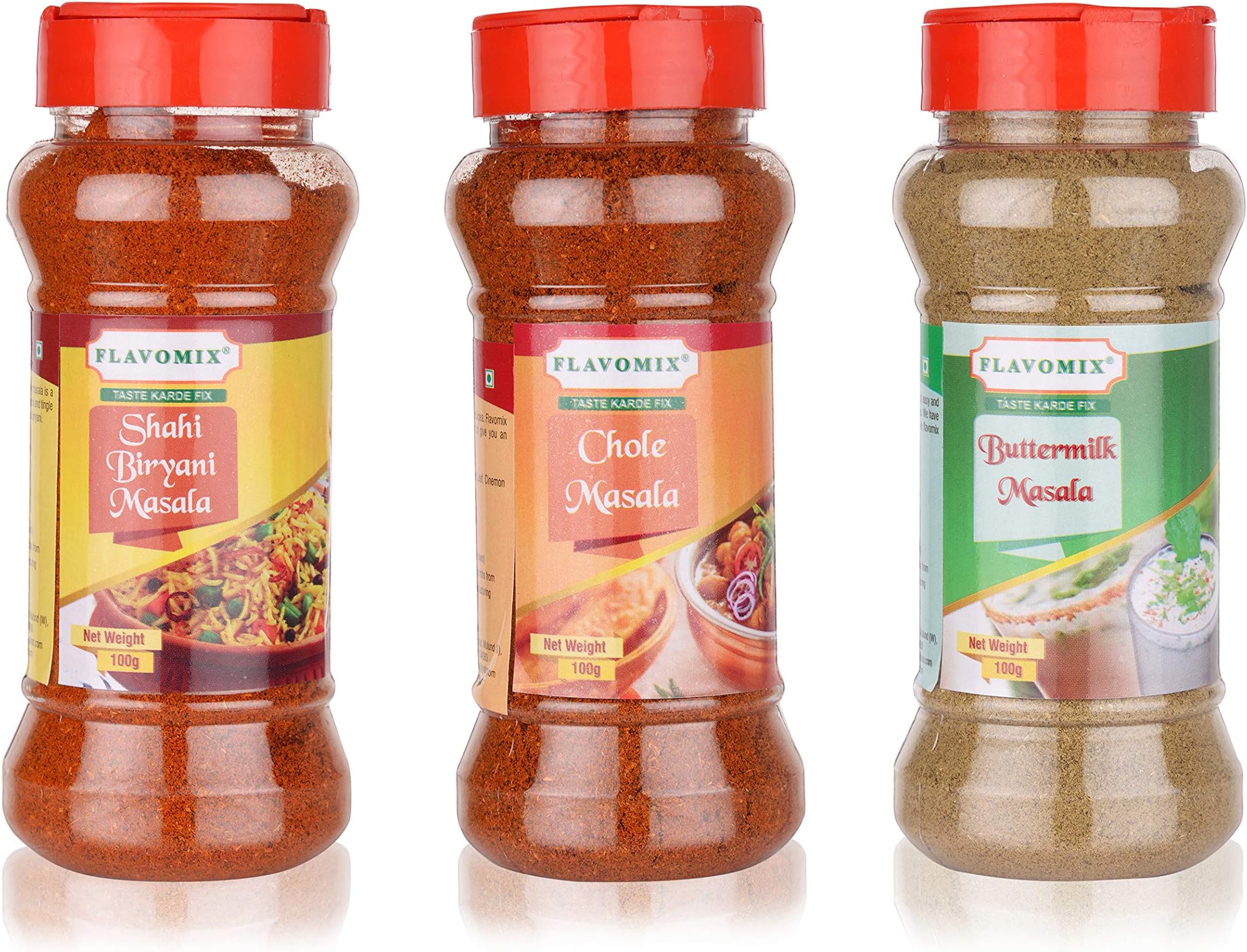 FLAVOMIX Shahi Biryani Masala, Chole Masala, Buttermilk Masala, 300 Grams (Pack of 3)