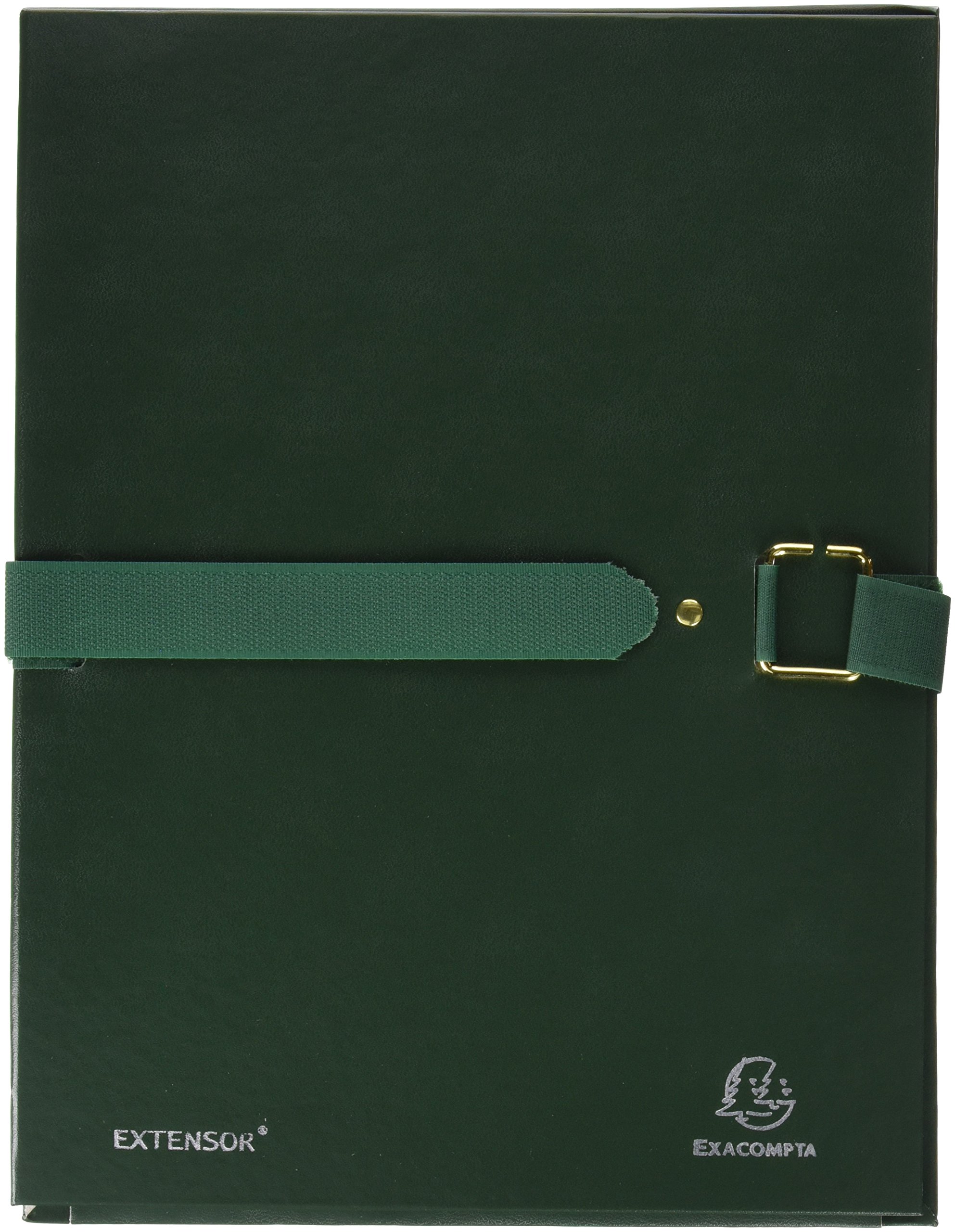 Exacompta - Ref 22007E - Balacron Expandable Folder - 240 x 320mm in Size, Suitable for Holding A4 Documents, Wrap-Around Strap, Holds Up To 1500 Sheets - Green