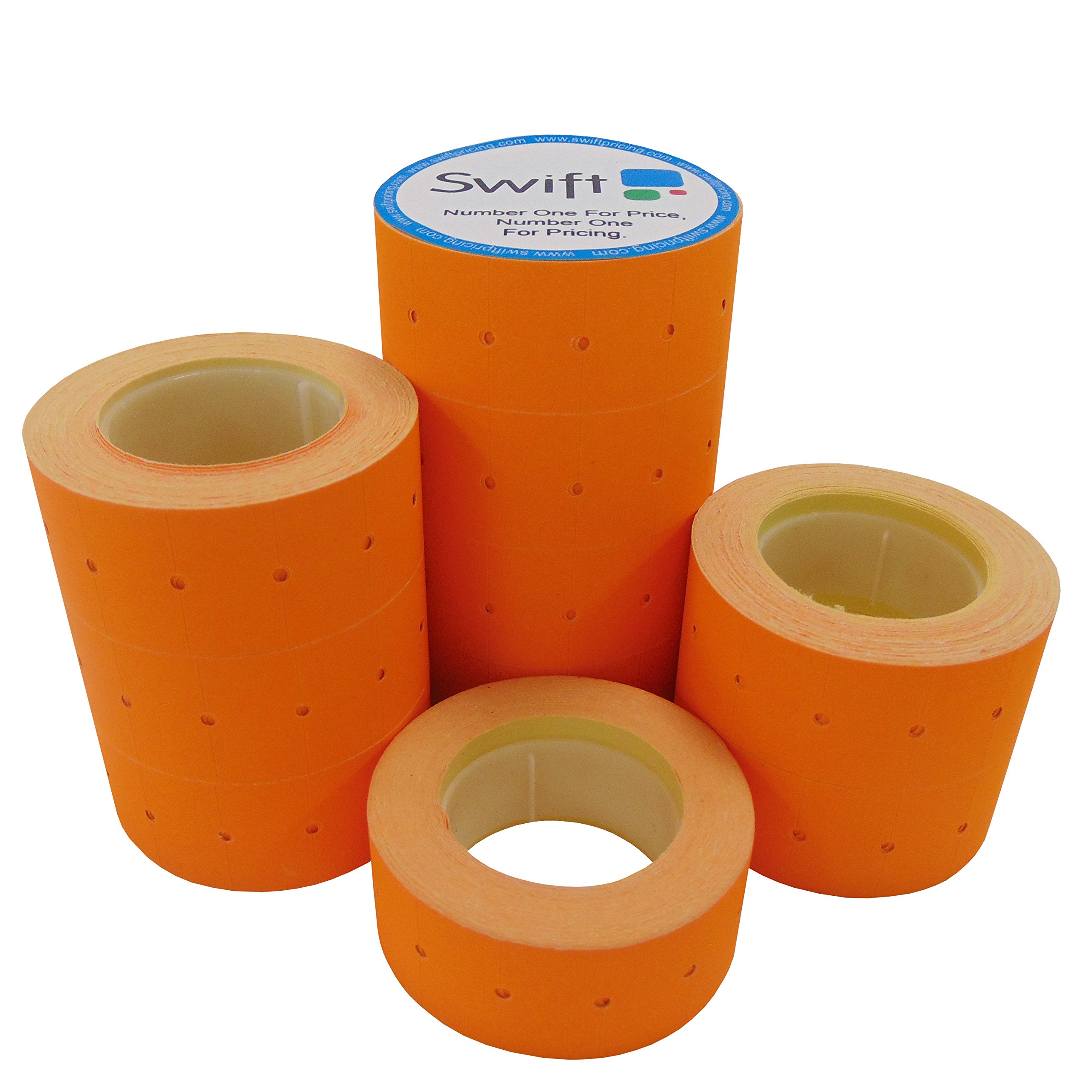 Swift 22 x 12 mm Price Gun Labels CT1 Orange 10 Rolls 5,000 Stickers Pricemarking Tags Fits Many Pricing Labellers