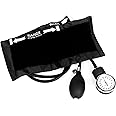 Dixie Ems Deluxe Aneroid Sphygmomanometer Blood Pressure Set W/Adult Cuff, Carrying Case and Calibration Tool - Black
