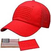 Antourage American Flag Unconstructed Unisex Mesh Snapback Baseball Hat Cap for Men and Women +2 Patriotic Patches Included