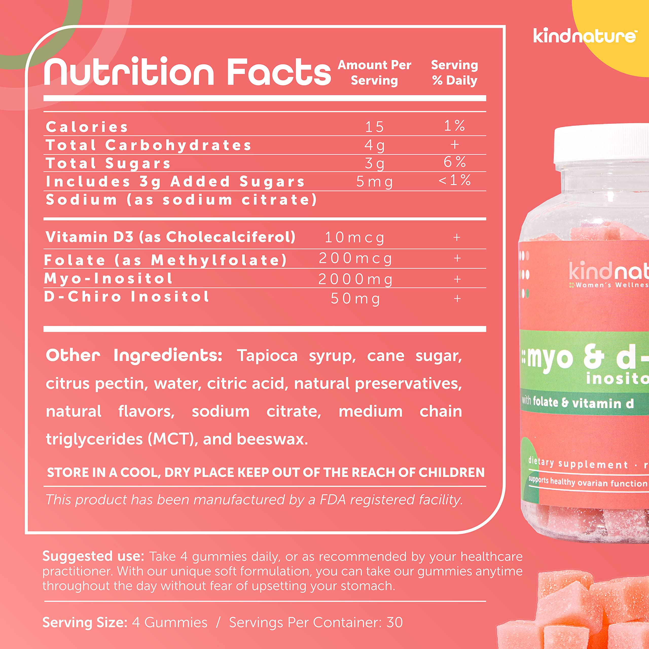 kindnature Dual-Pack: Myo-Inositol & D-Chiro Gummies for Women’s Health & High Absorption Magnesium Gummies for Calm & Sleep
