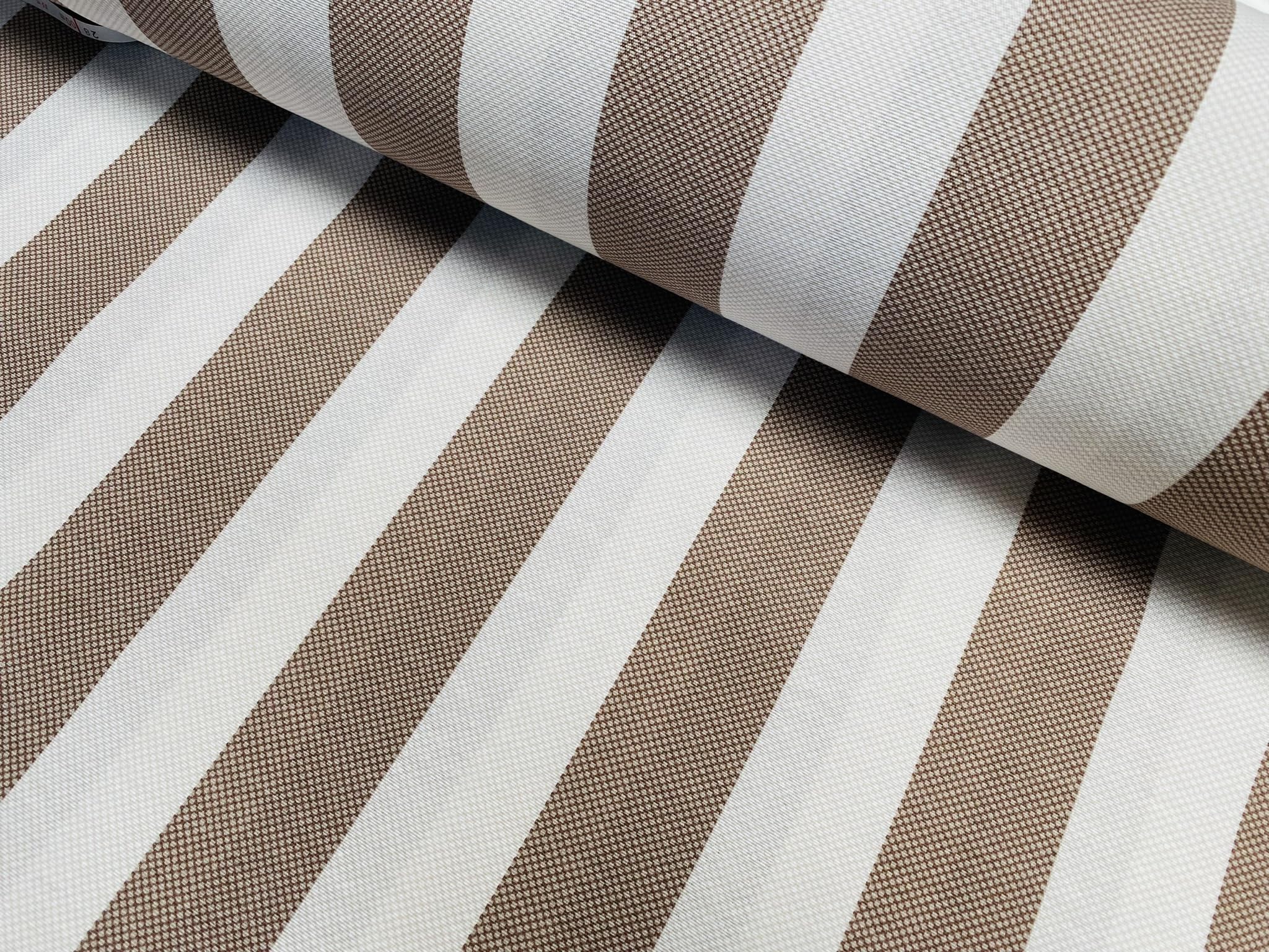 Honeycomb Marine Striped Fabric Home Decor Furnishing Stripe Curtain Upholstery Dressmaking Material 140cm Wide (Brown, 1 Metre)