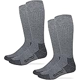 Realtree Mens Merino Wool Blend Ultra Dri Non-Binding Stretch Top Boot Socks 2 Pair Pack (Grey, l)