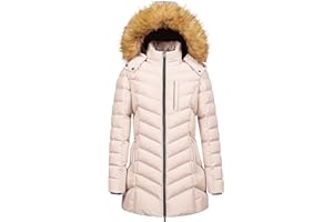 CREATMO US Women's Winter Hooded Coat Waterproof Warm Long Puffer Jacket Parka