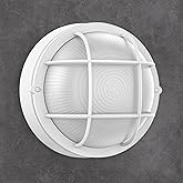 Faymart lighting 8” Bulkhead LED Light White Round,Nautical Outdoor Lights 8" LED Sauna Light Fxiture Outdoor White Round Nau