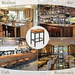 LUE BONA Counter Height Bar Stools, 24 Inch Saddle