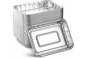 MONTOPACK Aluminum Foil Grill Drip Pans - Bulk Pack of Durable Grill Trays – Disposable BBQ Grease Pans – Compatible with Weber Grills - Great for Baking, Roasting & Cooking - Pack of 25