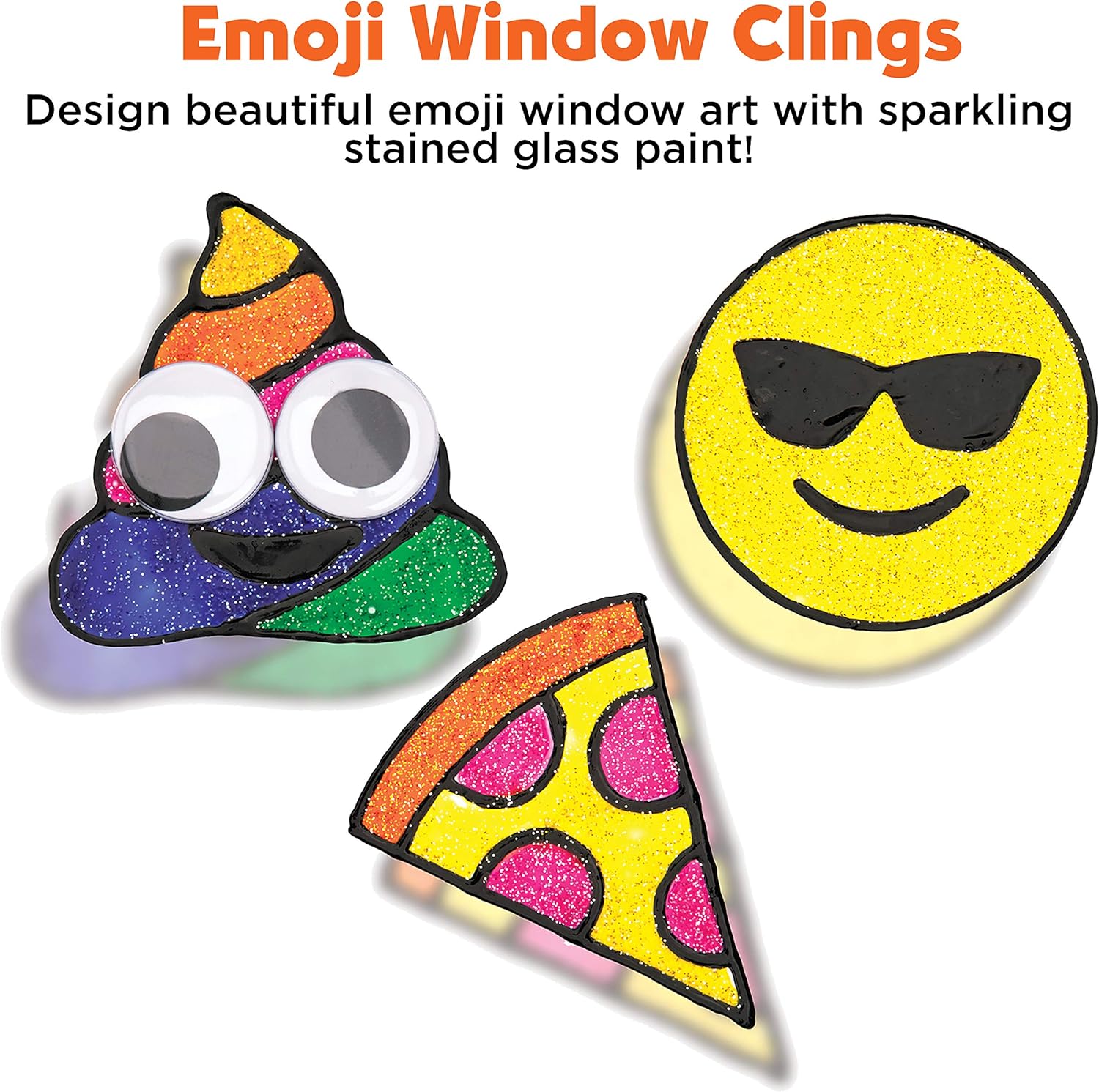 Amazon Com Creativity For Kids Emoji Window Art Paint Your Own Diy Window Art Craft Kit For Kids Toys Games