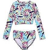 Kanu Surf Girls' Gigi Long Sleeve Rash Guard UPF 50 2-Piece Swim Set