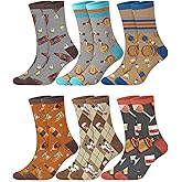 Haysandy 6 Pairs Bourbon Whisky Novelty Socks for Men Women Fun Word Socks Winter Wine Gifts for Whisky Lover Family