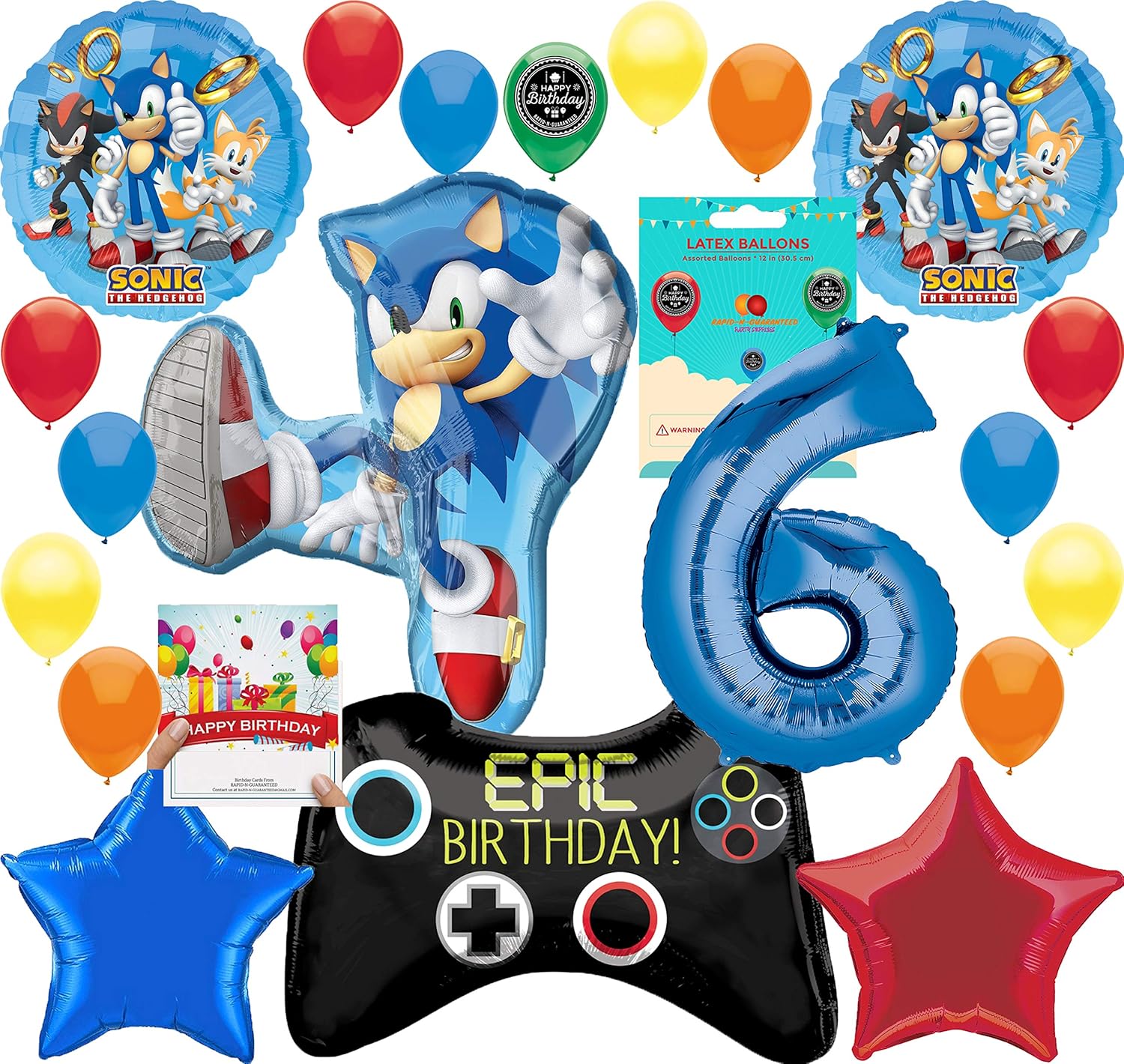 Amazon Com Sonic The Hedgehog Party Supplies Gamers 6th Birthday