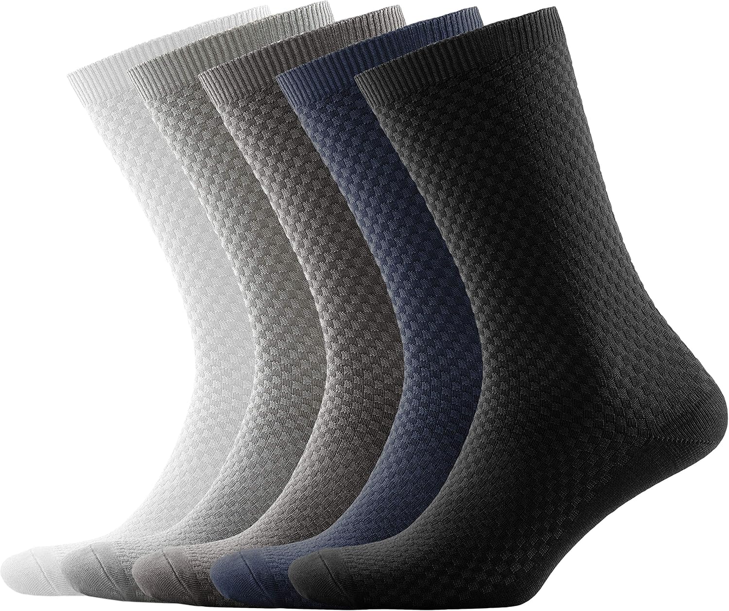 NUDUS Men’s Bamboo Ankle Quarter Dress Socks, 5Pair Gift Box