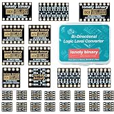 LONELY BINARY 27-Pack Logic Level Converter 2/4/6 Channel 3.3V to 5V | 18x 2-ch + 6x 4-ch + 3x 6-ch; bi-directional, auto-direction; I2C, SPI, UART; 2.54mm, breadboard; for ESP32, Pico