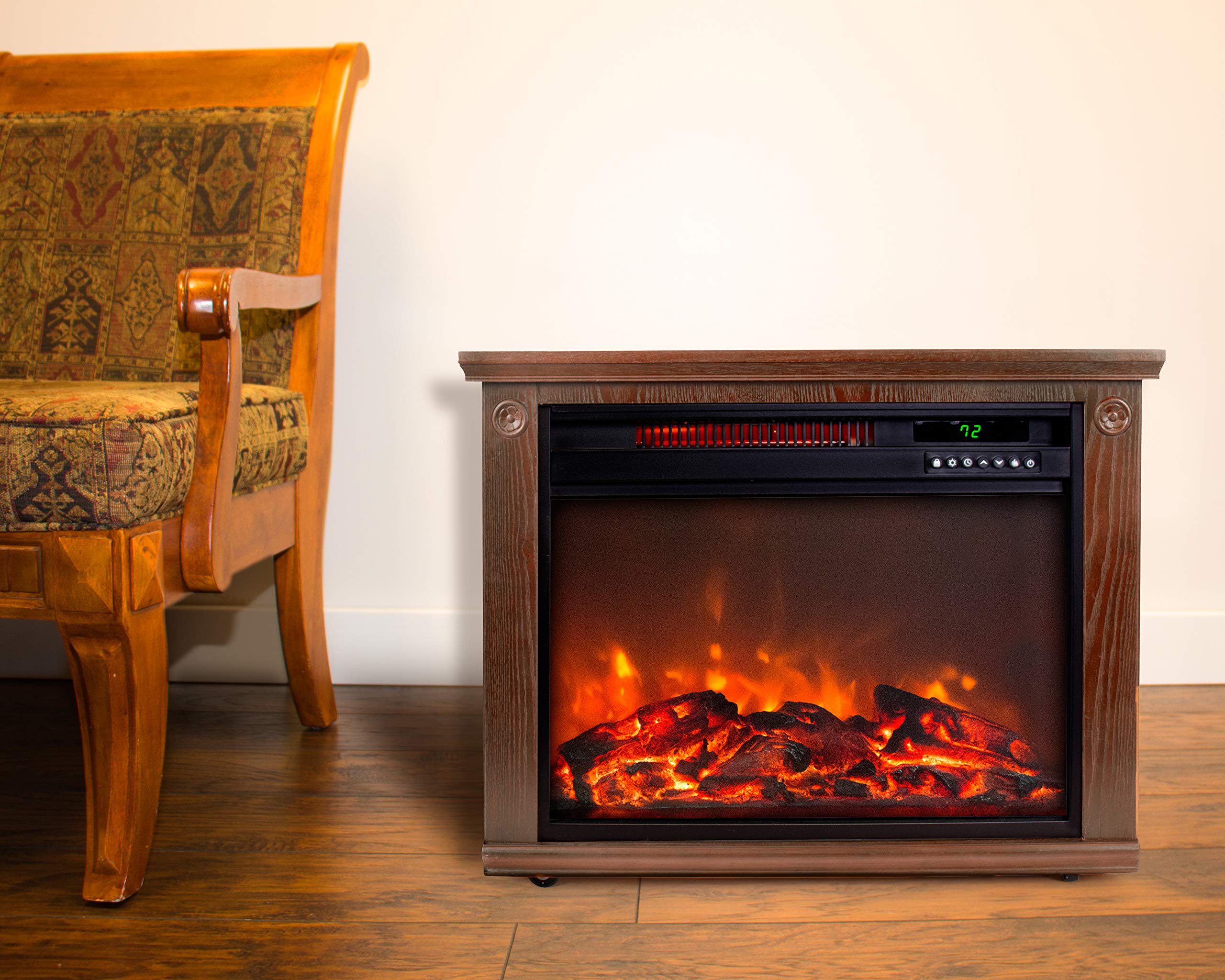 LIFE SMART Large Room Infrared Quartz Fireplace In Burnished Oak Finish life-smart-large-room-infrared-quartz-fireplace-in-burnished-oak-finish