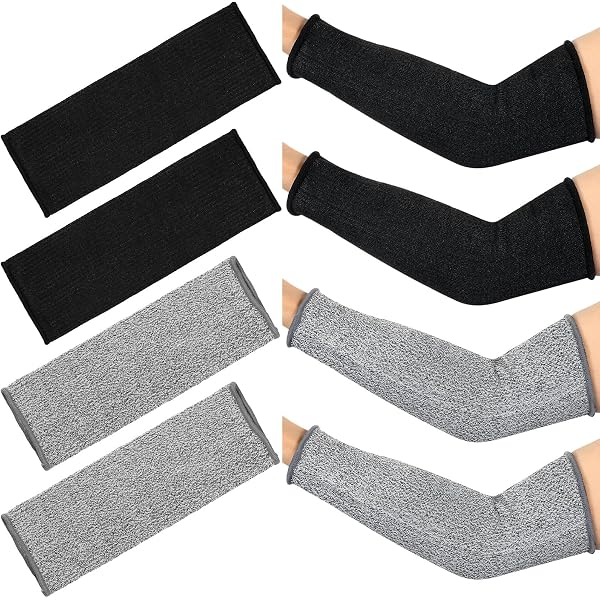 ZITU ISCHYROS Cut Resistant Sleeves Level 5 - Arm Guards With Thumb Slot (Grey)