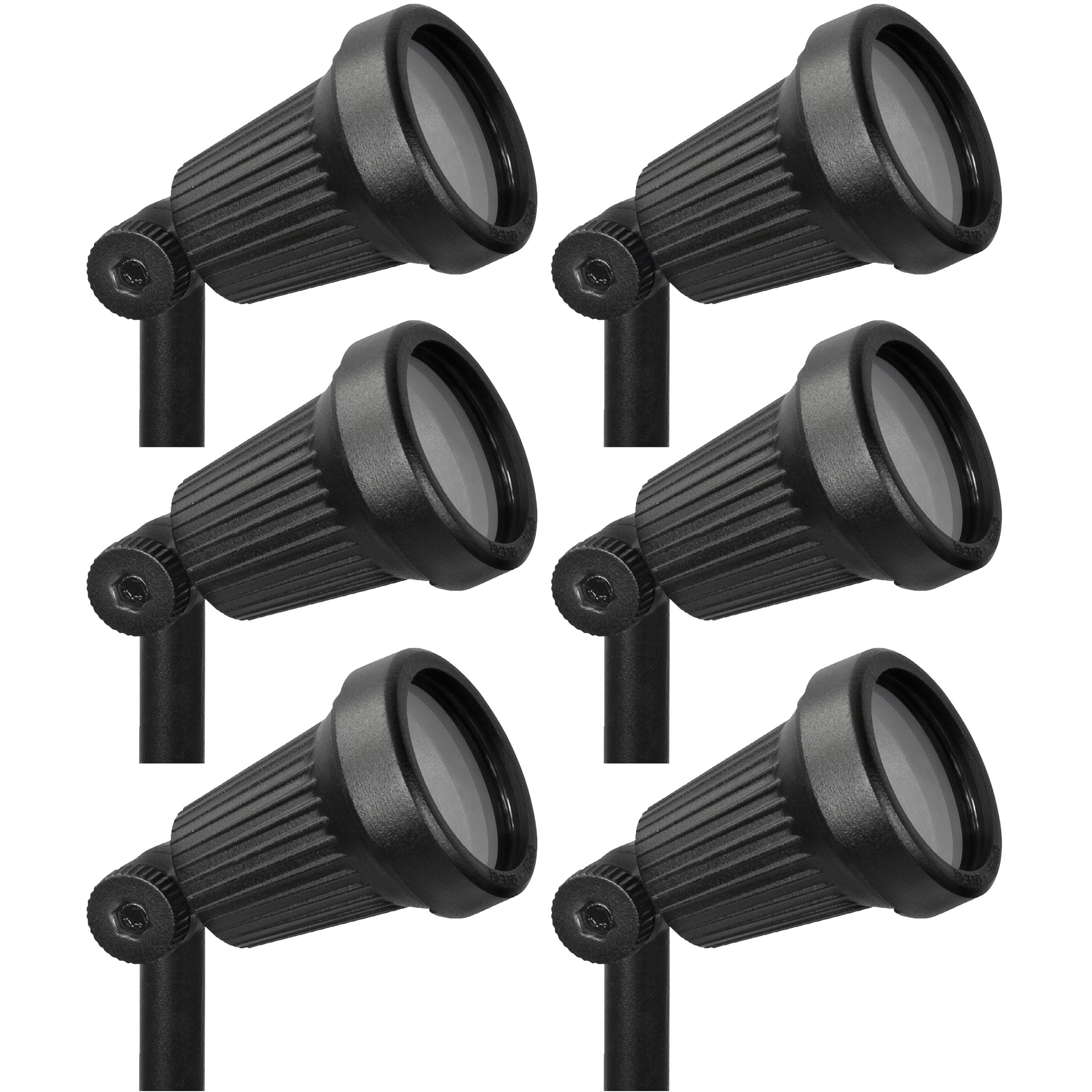 Paradise GL22724 Low Voltage Cast Aluminum 20W Spotlight (Black, 6 Pack