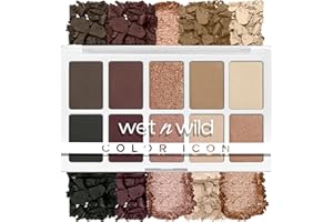 wet n wild Color Icon 10-Pan Eyeshadow Makeup Palette, Brown Nude Awakening, Long Lasting, Shimmer, Metallic, Glittery, Matte, Rich Smooth Pigment, Cruelty Free