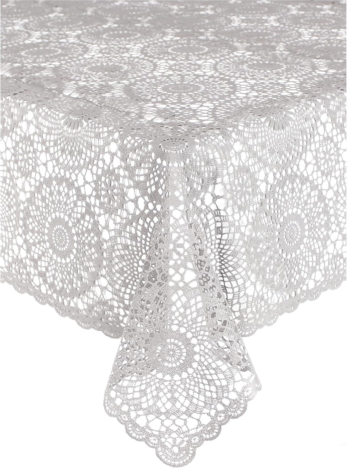 KERSTEN Outdoor-Tischdecke abwischbar wetterfest 'Crochet' (150 x 264cm, Grau)