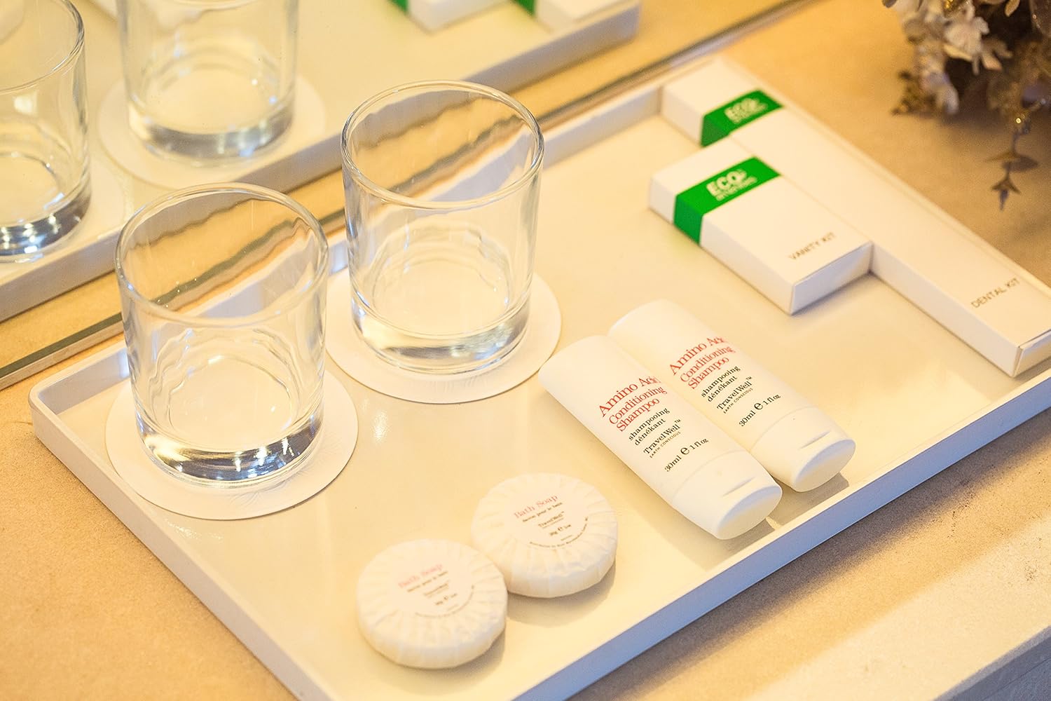 ECO AMENITIES Travel Size Bottle Hotel Shampoo and Conditioner Bulk, Clear, 1 Ounce, 288 Count