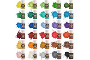 Prime Crafting Mica Powder for Epoxy Resin - 10g, 30 Colors - Mica Pigments for Soap Making, Nail Polish, Candle Making, Eye 