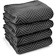 Sure-Max 4 Moving & Packing Blankets - Ultra Thick Pro - 80" x 72" (65 lb/dz weight) - Professional Quilted Shipping Furnitur