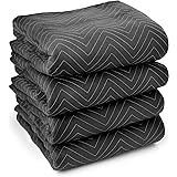 Sure-Max 4 Moving & Packing Blankets - Ultra Thick Pro - 80" x 72" (65 lb/dz weight) - Professional Quilted Shipping Furnitur