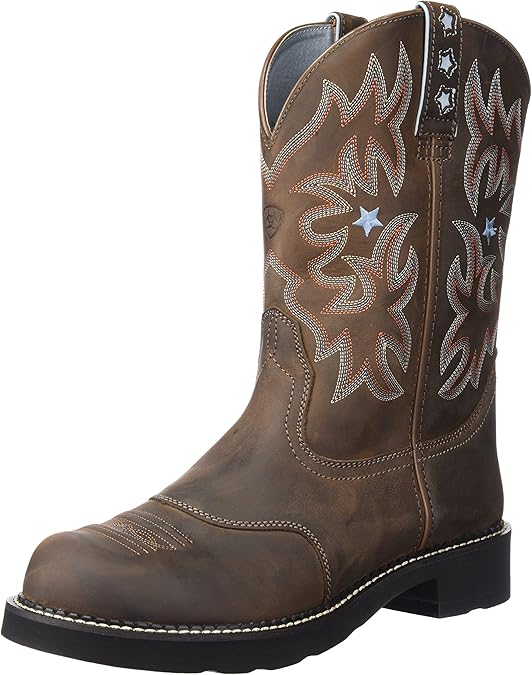 Bottes Femmes Ariat Probaby - Enfilage Facile, Brodées, Marron, Taille UK 3.5