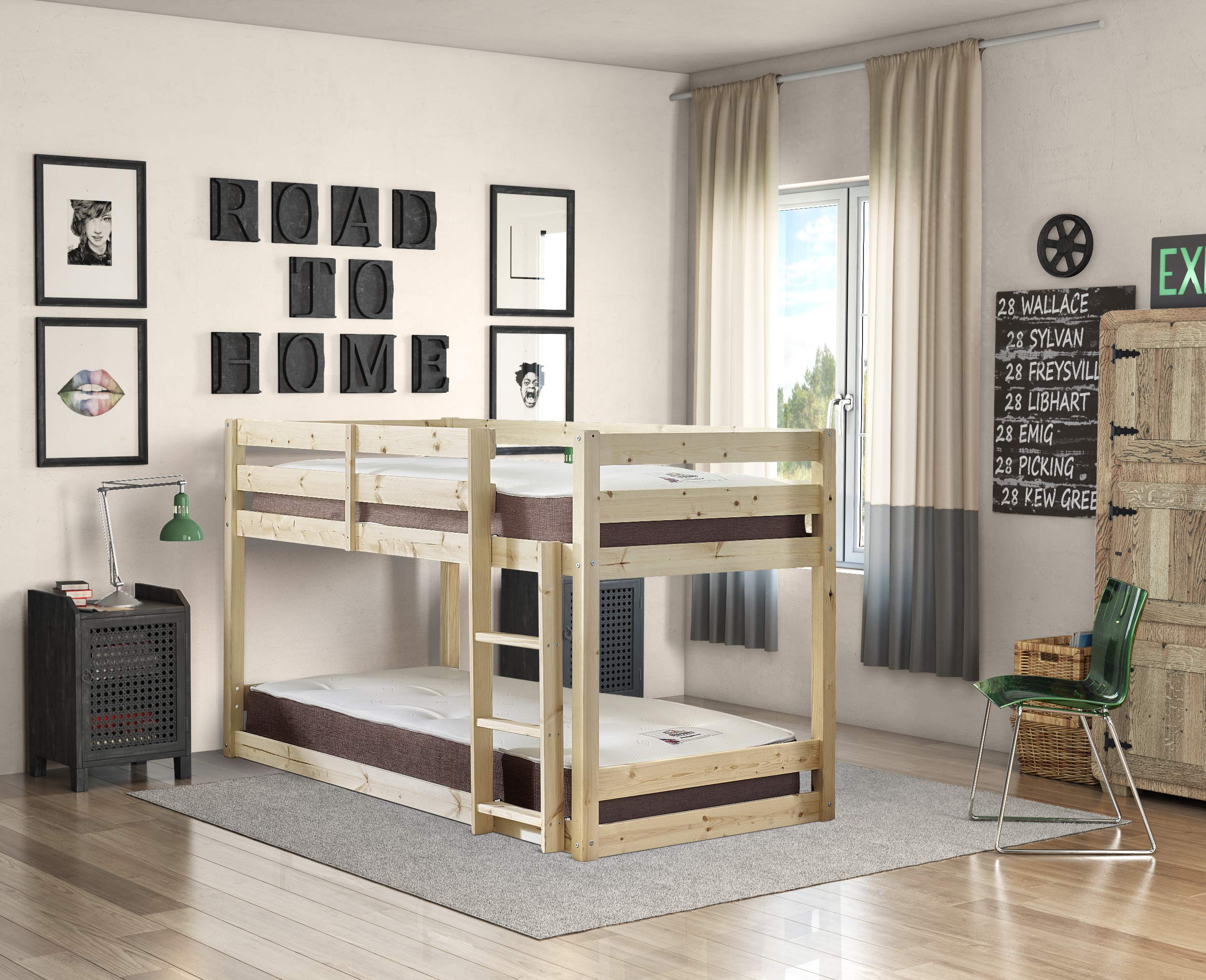 STRICTLY BEDS&BUNKS Bunkbed - 3ft single wooden bunkbed - HEAVY DUTY, can be used by adults