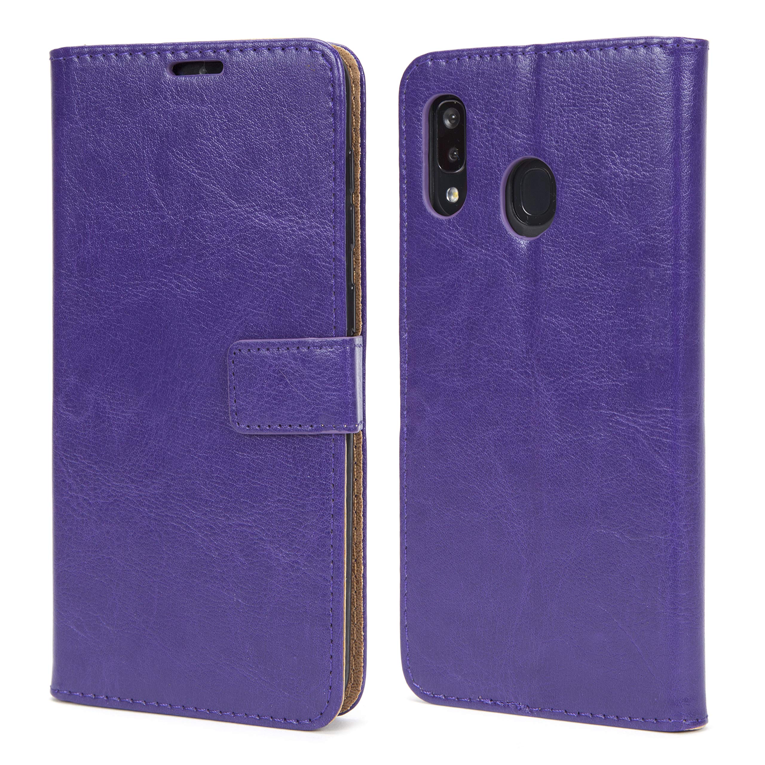 NWNK13 Samsung A20e Phone Case Premium Leather Flip Case Book Wallet Case Card Holder Media Stand Shock Proof Protective Phone Cover Compatible for Samsung Galaxy A20e Purple