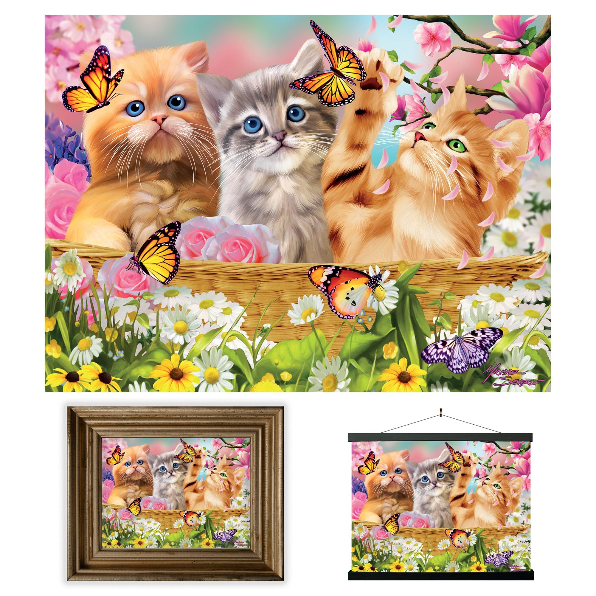 3D LiveLife Lenticular Wall Art Prints - Kitten Fun Time from Deluxebase. Unframed 3D Cat Poster. A perfect wall filler. Original artwork licensed from renowned artist, Michael Searle