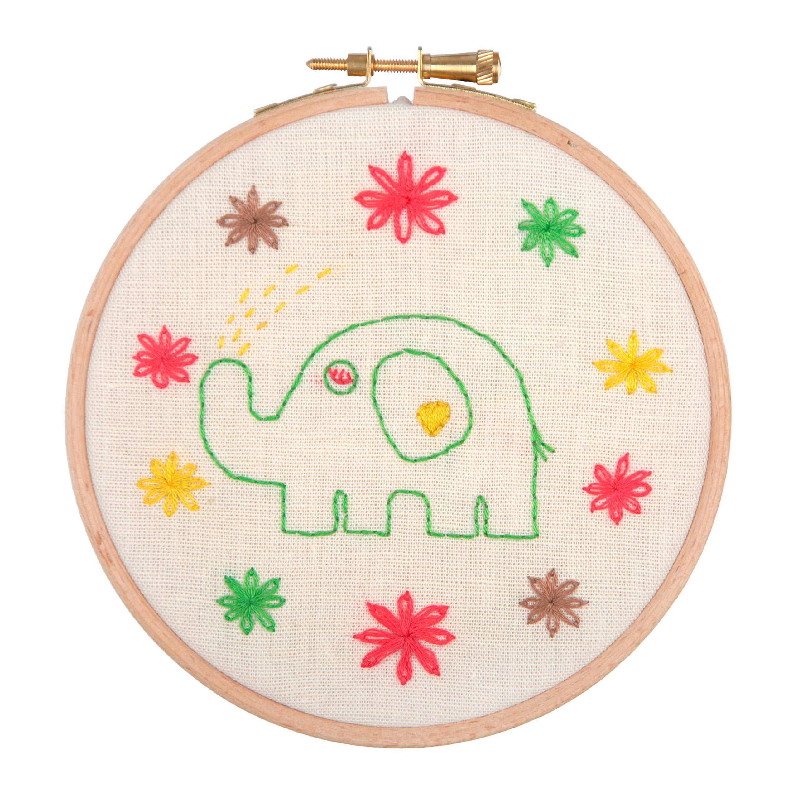 Anchor Embroidery Hoop Kit: Baby Elephant, Multi, 12 x 12cm