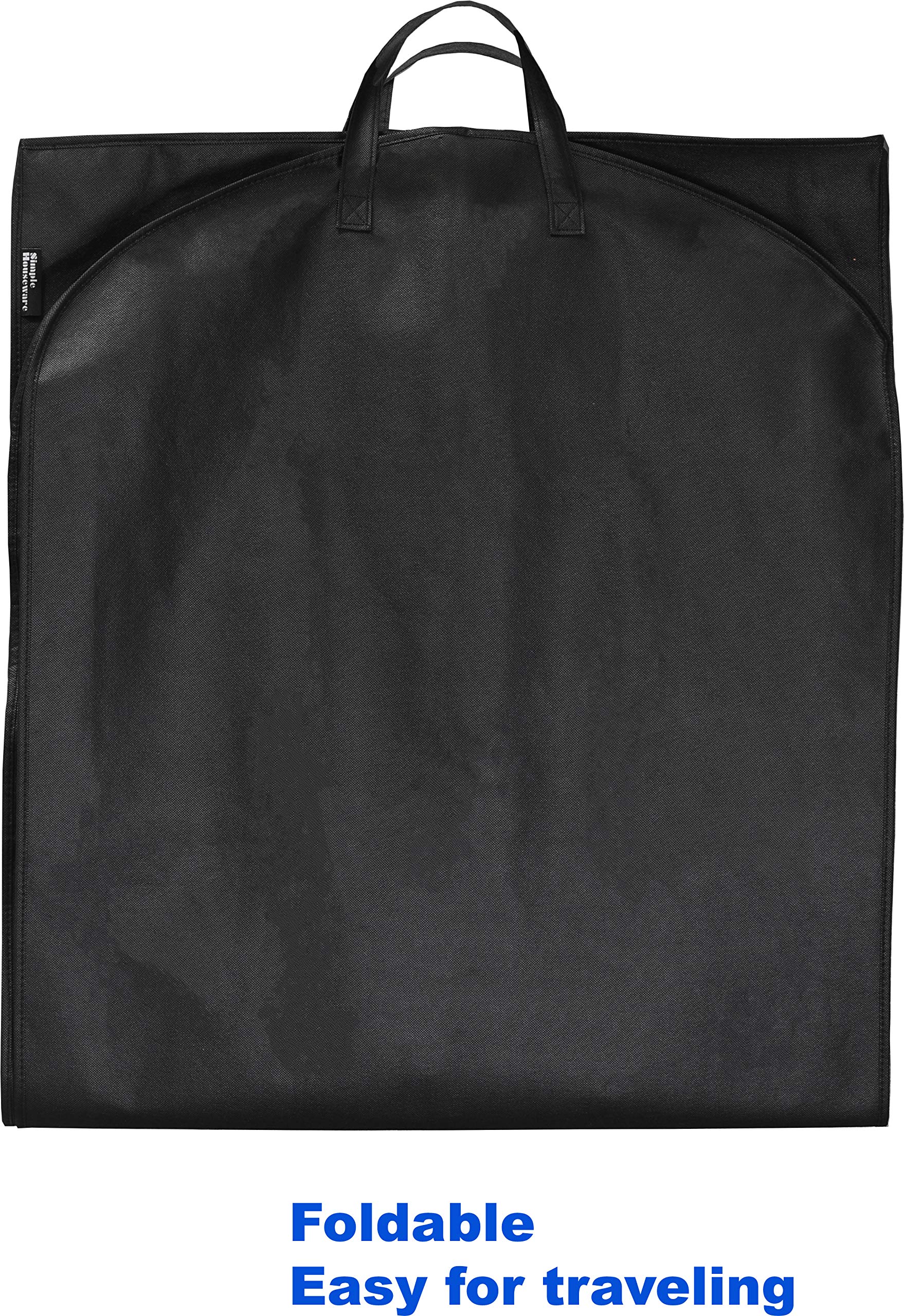 Simple Houseware 43'' Travel Garment Bag with Pockets for Suits, Dresses, Coats, Heavy Duty 300D Polyester