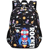 abshoo Cute Rocket School Backpack For Boys Elementary Kindergarten Kids School Bag (Rocket Black)