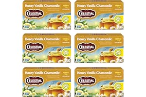 Celestial Seasonings Chamomile Tea Bags - Honey Vanilla Herbal Tea, Caffeine Free, 20 Bags Per Box (Pack of 6)