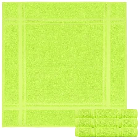 Lashuma 4teiliges Küchenhandtücher Set pistazien grün - Frottee Spültücher 50 x 50 cm - hochwertige Geschirrtücher